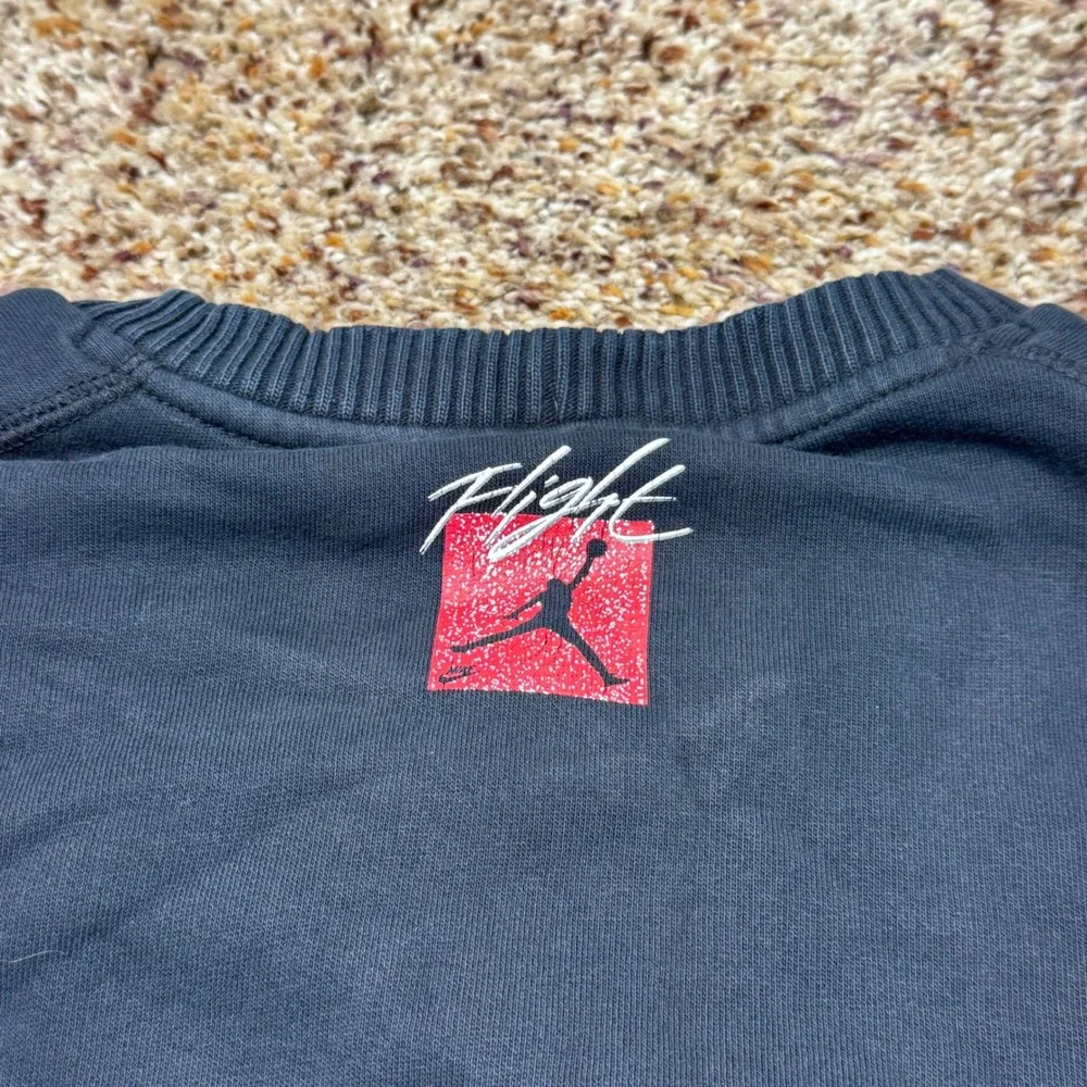 Nike Jordan Flight Crewneck Sweatshirt Mens XL Black‎ Jumpman Graphic 527189-010